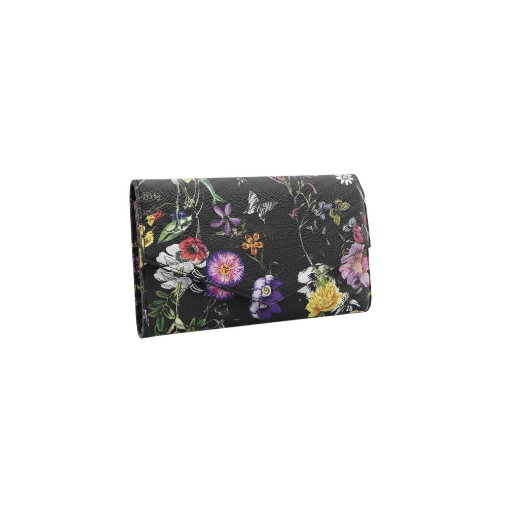 Minicci Clutch Wallet Womens OS Black New Floral Butterfly Envelope Snap Pocket